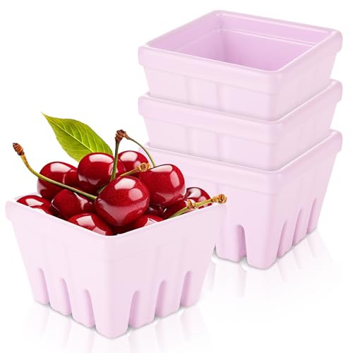 DALAVE 4 Pack Berry Basket 4 Inch Melamine Berry Bowl