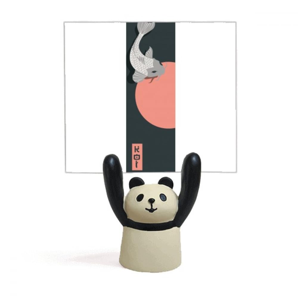 Support de notes panda pince mémo robuste style dessin animé et soleil levant