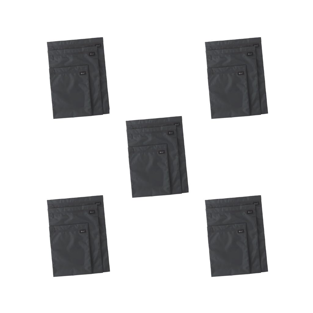 5 Set 3 Stück Reise-Wäschesäcke, wiederverwendbar, schmutzige Kleidung, Tasche für Pool, Reisen, Yoga, Schwarz