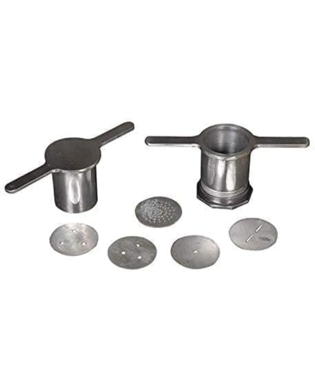 Stainless Steel Kitchen Press with 5 Jalis | Murukku Maker, Chakli Maker, Sev Maker, Bhujia & Namkeen Press | Manual Snack Maker Machine | Silver-image-28