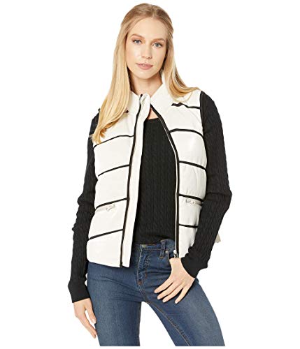 Blanc Noir Freestyle Mesh Inset Vest Egret SM