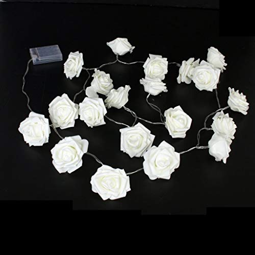 Broadfashion 20 Led Battery Operated Rose Flower Fairy Lights Wedding Garden Party Christmas Decoration String Lights (Pink) #TOP4