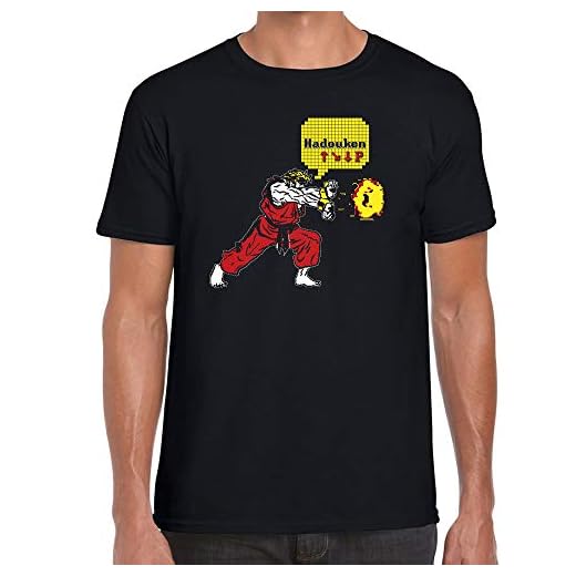 El Cajon Friki Camisetas 0008 - Camiseta Hadouken Street Fighter Unisex Negra Manga Corta - WTF (2XL)
