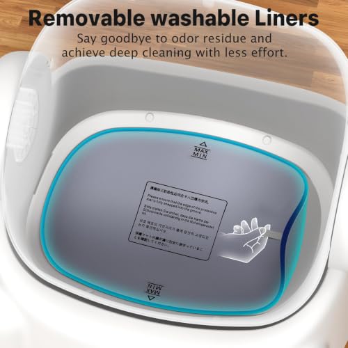 ovesong Automatic Cat Litter Box,Self Cleaning Litter Box for Multiple Cats with Open Top Design, App Control, Safety Protection, Ultra-Quiet,Easy Setup,White