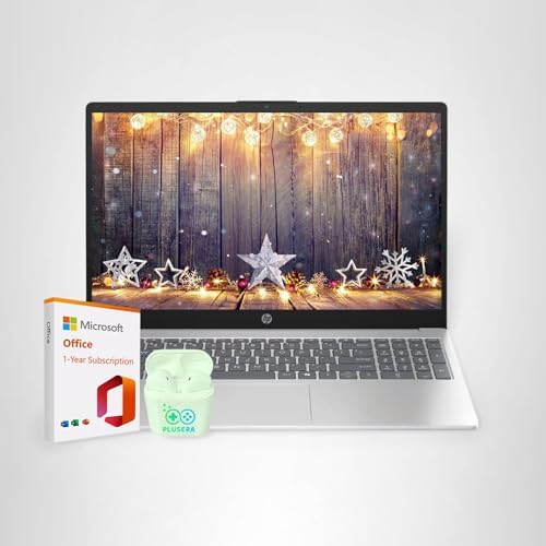 HP 15.6" Laptop with Microsoft Office 365 Included, Intel 4-Core Processor, 1.1TB Storage (1TB OneDrive and 128GB SSD), 32GB RAM, Windows 11, PLUSERA Earphones, Natural Silver — view 7