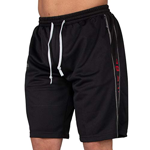 Gorilla Wear Functional Mesh Short Black/Red - schwarz/rot - Bodybuilding und Fitness Short für Herren, Schwarz / Rot, Large / X-Large