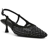 Anne Klein Women's Slingback Dress Heels Thia, Black Crystal, 9.5