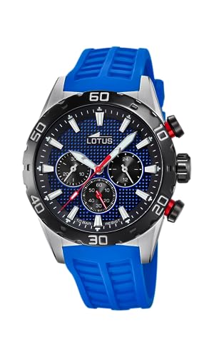 Reloj Lotus para Hombre 18677/C Lotus Color Caja de Acero Inoxidable 316l Plateado Correa de Caucho Azul Reloj Lotus para Hombre 18677/C Lotus Color Caja de Acero Inoxidable 316l Plateado Correa de Caucho Azul