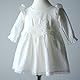 Taufkleid Baumwolle Langarm Baby Mädchen Blumenmädchen L15 (62)