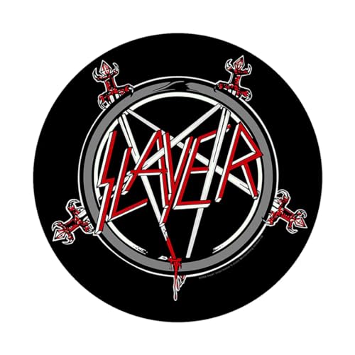 Slayer patch dos Pentagram circulaire noir de 28 cm pour votre gilet de concert en denim