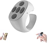 Fingertip Wireless Bluetooth Remote Control, 2025 New TIK-to-k Remote Control APP Kindle Page Turner, Scrolling Rings Rechargeable Camera Video Recording Remote (Black-USB) (White)
