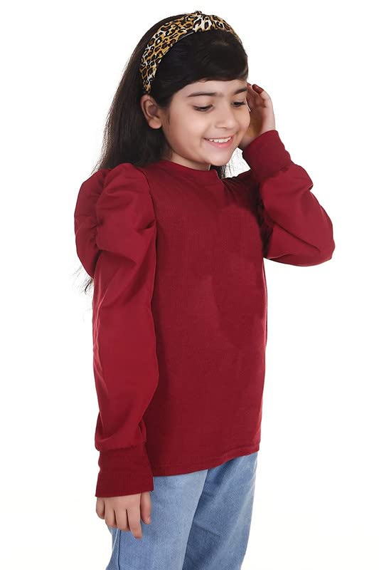 Image of Kids Graphic Print Top with Puff Sleeves