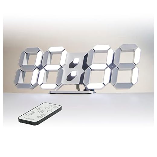 Gevilion 3D LED Digital Alarm Clock, Desk Wall Clock for bedroom 9.7inch with Remote Control, Auto Adjustable Brightness, 12/24H Temperature, Snooze, Large Display, Dimmer for Living Room office Gifts