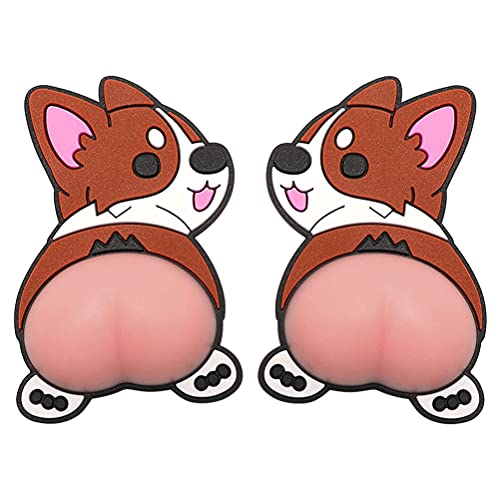 Keenso Car Door Anti Collision Protector, 2 Pcs PVC Cute Cartoon Car Door Stickers 3D Silicone Butt Car Anti Scratch Stickers