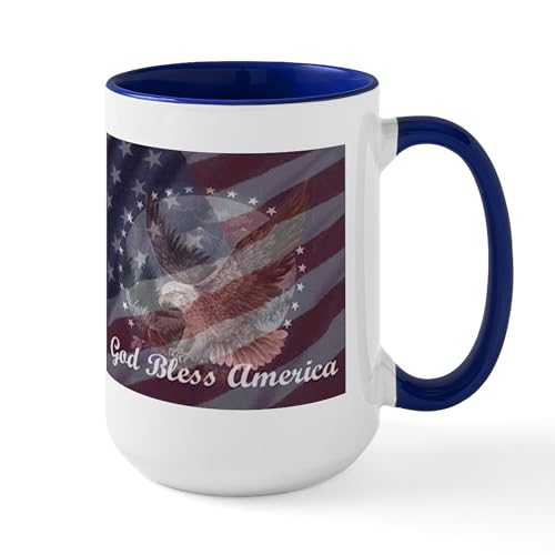 CaféPress God Bless America Taza Grande 15 oz Cerámica miniatura 1