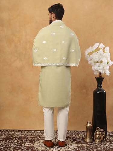 Image of Jompers Silk Blend Embroidered Kurta Pyjama Dupatta Set
