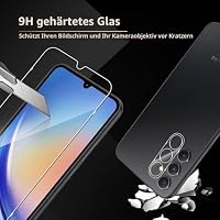 LiiLaa Schutzfolie für Samsung Galaxy A34 5G, 3 Stück Gehärtete Glas Schutz Folie mit 3 Stück Kameraschutz, 9H displayschutz Ultra-klar Schutzglas – Ansicht 3