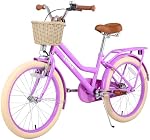 20 Filles de pouce vélo,Girls vélo avec panier pour 7-10 ans vieux enfants,Filles vélo avec kiosque,Pas de roues d'entraînement inclus,Single Speed,Couleurs multiples