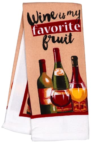 Topnotch Outlet Kitchen Decor - Potholders (5 Pc) Wine Is My Favorite Fruit Home Decorations - Kitchen Towels - Oven Mitt - Kitchen Linen Set #TOP3