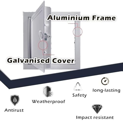 Waterproof Aluminum Drywall Access Panel - Flush-Mounted Service Door for Plumbing, Electrical, Heating & Alarm Systems - Durable Inspection Hatch