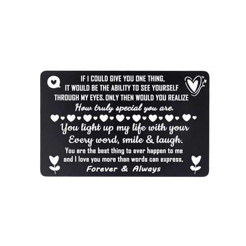 I Love You Metal Wallet Card Gifts for Men Husband Boyfriend Birthday Gifts Wallet Insert Card Gifts