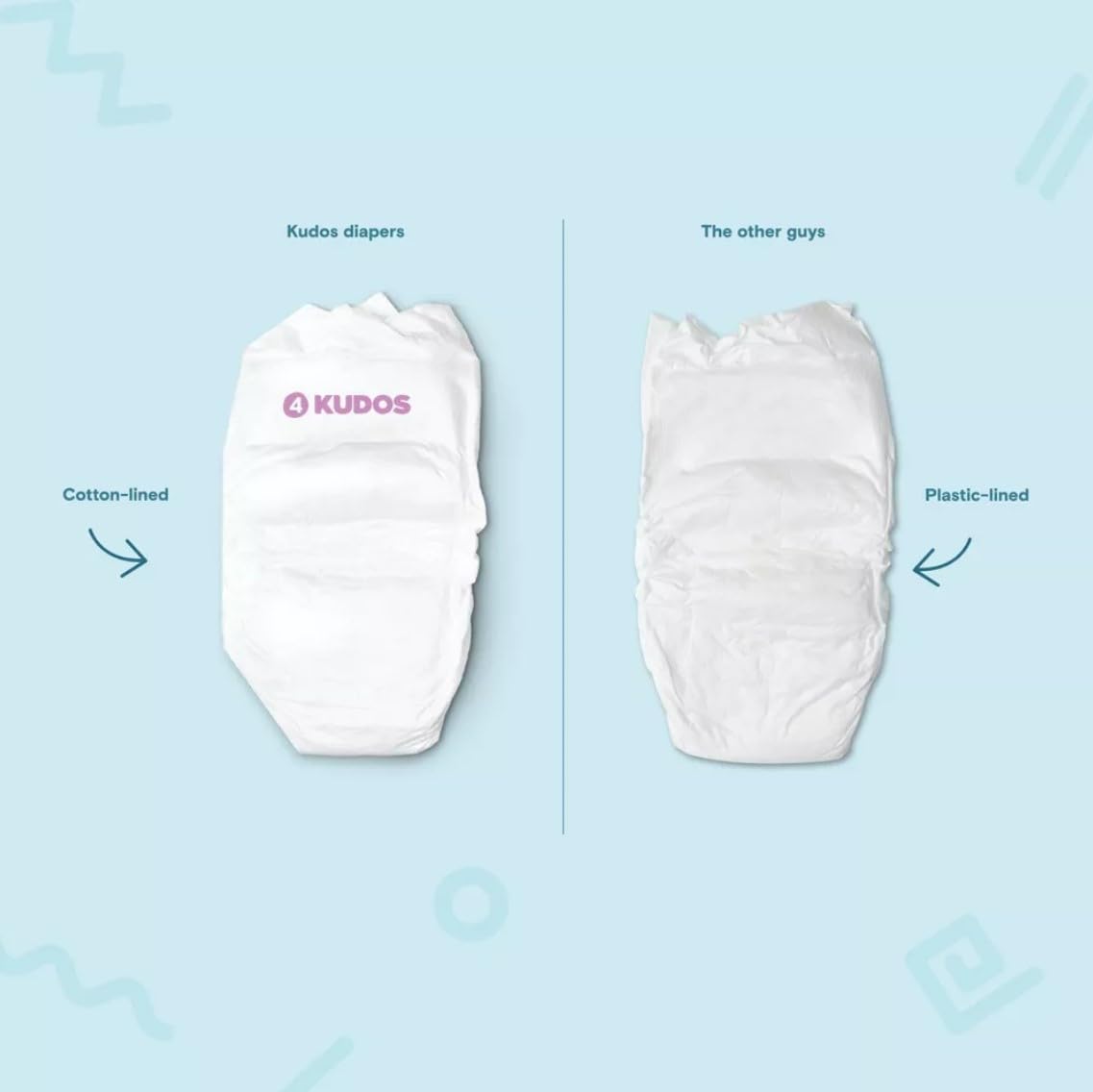 Kudos Chlorine Free Premium Diapers - Cotton-Lined, Size 4, 52 Count, 20-28 lbs