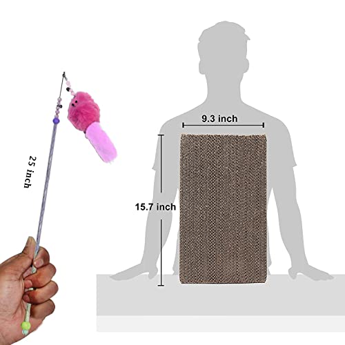 Cature-Cat-Toy-Royal-Combo-Set-Cat-Scratcher-Card-Board-Cat-Stick-Toy-Catnip-Cat-Interactive-Toy-Chew-Toy-for-Cat-and-Kittens-Pack-of-3Color-May-VaryCombo13