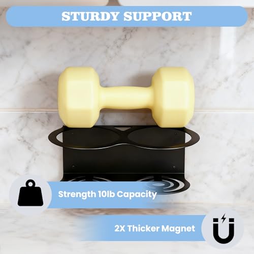Image of 2 Pack Magnetic Stanley Cup Holder Water Bottle Organizer for Stanley 30&40 oz Tumbler with Double Sided Tape Hold Stanley Cup Accessories for Kitchen Fridge Cabinet(Black)