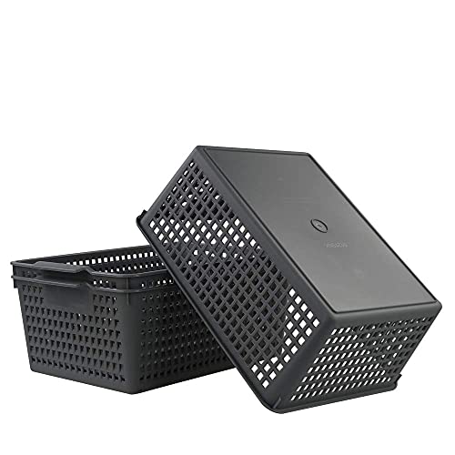 Ortodayes 3 Packs Grey Storage Baskets, Plastic Kitchen Organizing Bins #TOP6