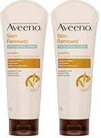 Aveeno Skin Renewal Exfoliating Body Scrub Cleanse and Resurface Dry Rough Bumpy Texture Sensitive Skin Gentle PHA 225g (Pack of 2)