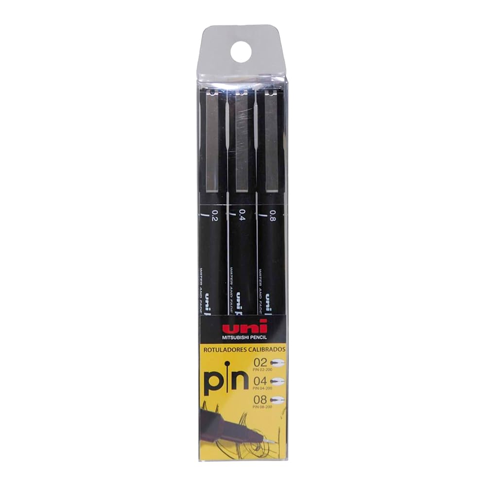 PACK escolar Uni Estuche 3 rotuladores calibrados Uni - 0.2, 0.4, 0.8 mm + FC Juego Reglas Verdes 65021 escuadra, cartabón, regla, semicírculo + Bigotera Compás 32722-8 + REGALO