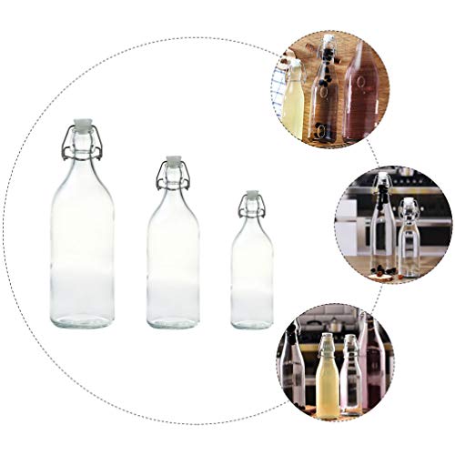 Cabilock – 3 frascos de vidro para leite de vidro com tampas, recipiente vintage para o café da manh