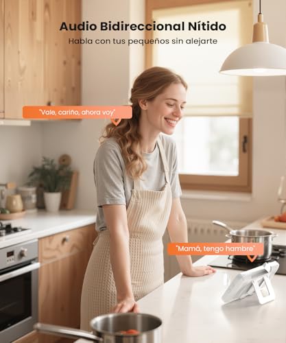Miniatura 7 de Iegeek 5.5 2.5k 4mp Camara Vigilancia Bebe Wifi, Alerta De Cara Tapada Y Dormir Boca Abajo, Colorida Luz Nocturna, 360 Seguimiento Movimiento Vigilabebes Con Camara, Vox, Compatible Echo