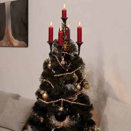 Lawnrden OKTM241008QFSMA93US Candelabra Tree Topper,Resin Candelabra Christmas Tree Decorations,5 Arm Baby Candelabra Resin Vintage Candle Holder thumb #2