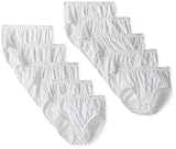 Hanes Women's Cotton Brief Underwear (Regular & Plus Sizes), 10 Pack-White, 9