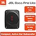 JBL BassPro Lite - Ultrakompakter 7" Aktiv Untersitz Subwoofer für Auto mit integriertem Verstärker für tiefen Bass - 200W - Pairing möglich