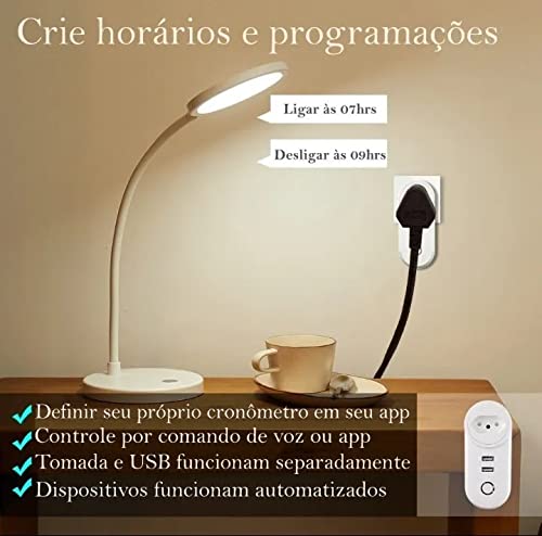 Smart Tomada Inteligente Duas Entradas Usb Wi-fi Compatível com Alexa e Google Home - BELLA NET