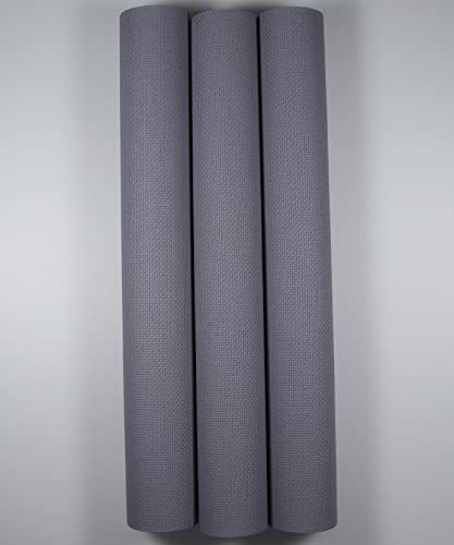 Image of KCS 3 pc of 15 inch x 18 inch Counted Cross Stitch Cotton Aida Cloth Needlework Rolled Fabric Box,14CT,Light Steel Grey
