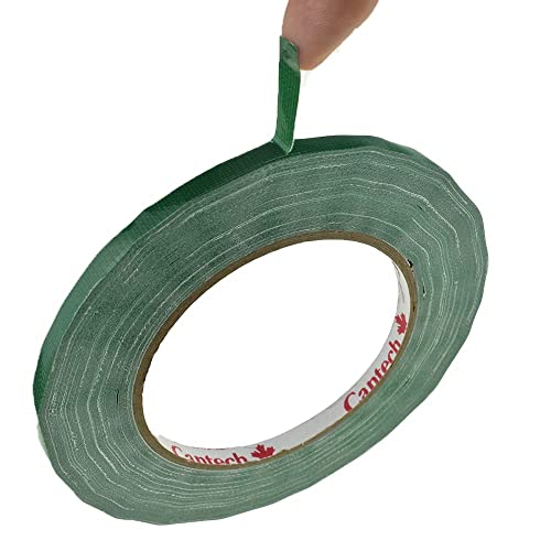 Hahiyo Green 0.25Inch Wide (200Feet/66Yard Total) 2Rolls Floral Tape Waterproof Florist Tape Flower Wrap Adhesive Waterproof Decorative Tape For Bouquet Stem Wrapping Flower Arranging And Floral Craft #TOP3