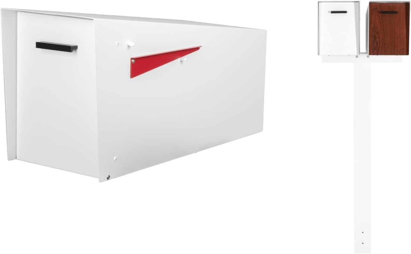 lyapa Modern Mailbox with Angle Design Mailbox and Double Post