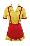 Manfis 2 Broke Girls Kostüm Kellnerin Kleid Mini Gelb XL
