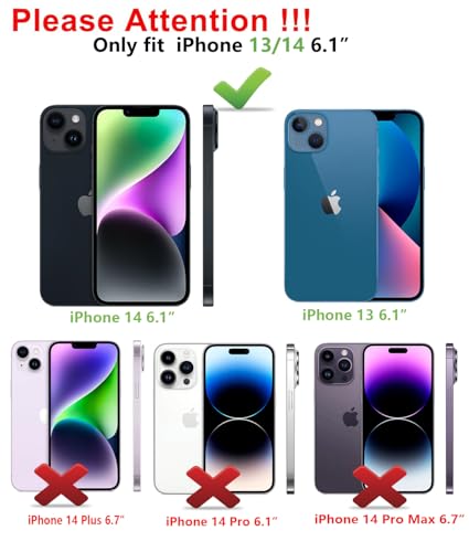 Image of SunStory Compatible with iPhone 13 /14 Case with HD Screen Protector, 3-Layer Heavy Duty Full-Body Cover,3 in 1 Hybrid Protective Case for iPhone 13 /14 6.1 inch, ArmyGreen