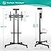 Mobile TV Stand Rolling TV Stand with Wheels for 32-85 Inch LED LCD Flat Curved Screens TVs, Height Adjustable Portable Cart Trolley Floor Stand with Shelf for Home Office