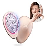 EMS ブラシミニ新登場 wavewave ems ヘアブラシ 携帯用 イオンケア 赤色LED サラサラ髪 クッションブラシ くし 誕生日 女性 妻 彼女 母 プレゼント (ピンクゴールド)