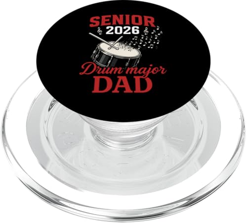 Senior 2026 Drum Major Dad Marching Band Padre Reproductor de música PopSockets PopGrip para MagSafe