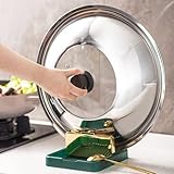 Pot Lid Holders With Removable Drain Tray Lid Stand Rack for Kitchen Cooking Pot Lid Organizer Spoon