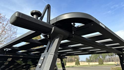 MaxxHaul 50613 Universal Aluminum Truck Ladder Contractor Rack - Up to 500 lb Capacity 18-3/4\" to 28\" Adjustable Height - Use Maxxhaul 50620 Cross Bars (Not Included) as a Complete Rack System