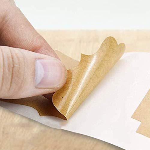 EXCEART 2 Rolls Kraft Papel Auto- Adesivo Etiqueta para Embalagem De Presente de Papel Kraft Tag Em