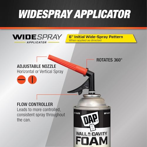 DAP Wall and Cavity Foam with Wide Spray Applicator Aerosol, Off White, 20 oz. (7565000370) - Thumbnail 5