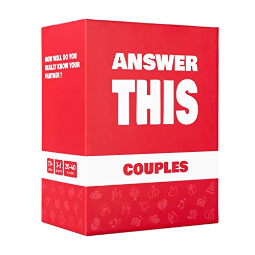 Answer This - Couples - English - ¿Cuánto Conoces a Tu Pareja? - Juego de Cartas de Relación y Conversación para Noche Romántica o Fiesta - Ideal para Aniversario y Regalo de San Valentín en Inglés